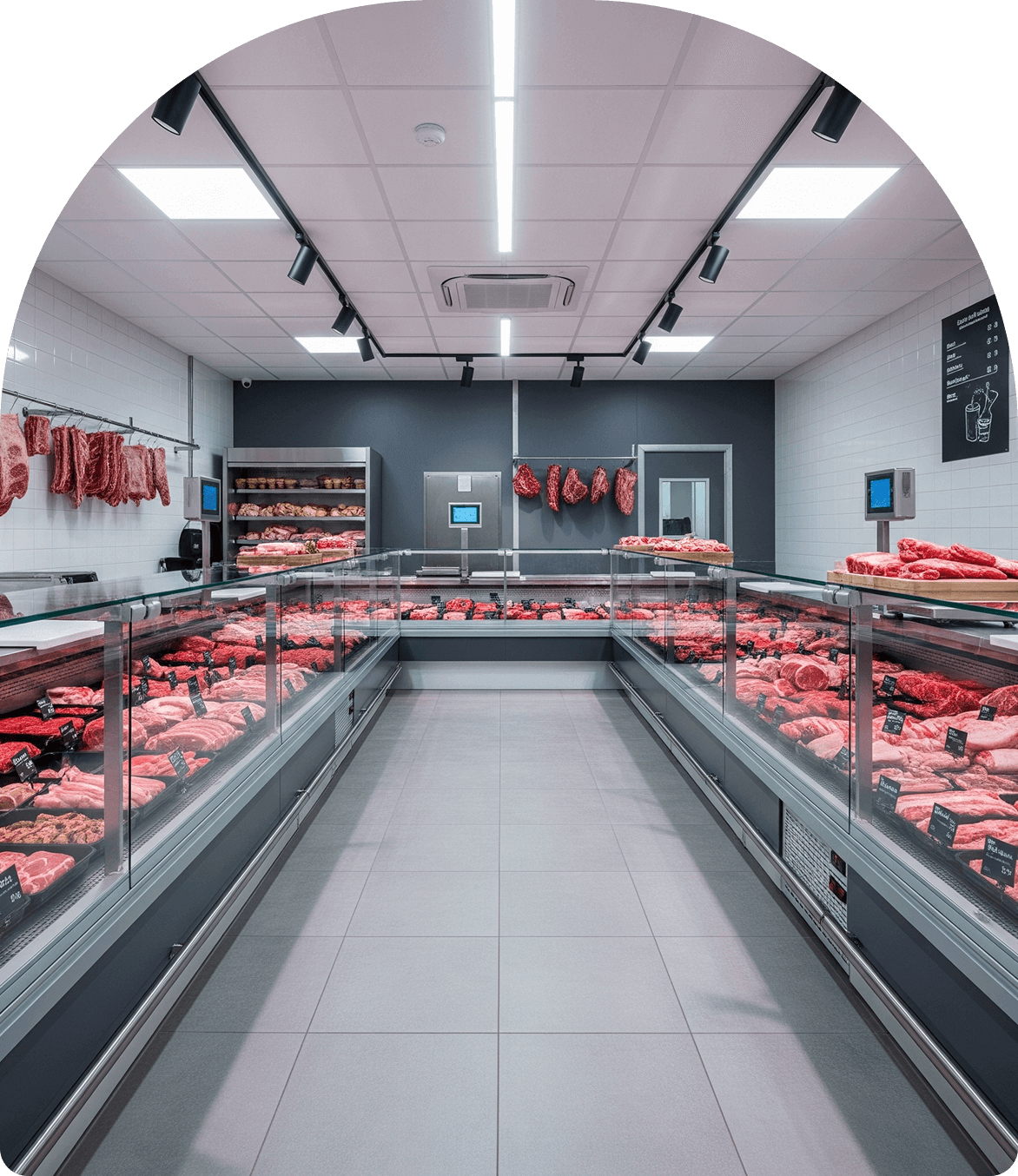 Turnero digital gestionando la fila de clientes en una carnicería de Uruguay.